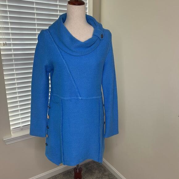 Soft Surroundings Vibrant Blue Tunic Size Small Cowl Neck - Picture 1 of 14